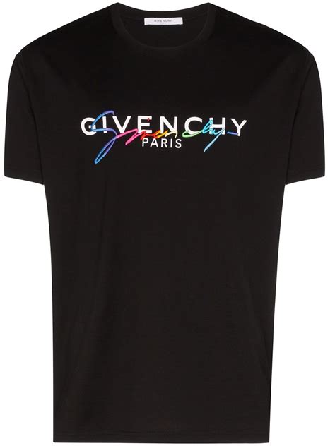 givenchy logo-embroidered wings-print t-shirt black